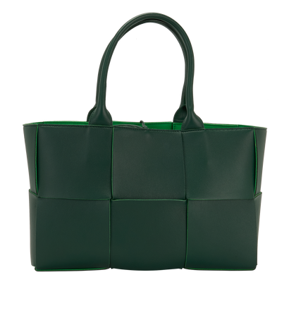 Small Arco Tote, &pound;850, Handbags, Green, Leather, Front view